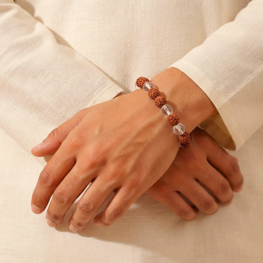 Clear Quartz with Rudraksha Bracelet
