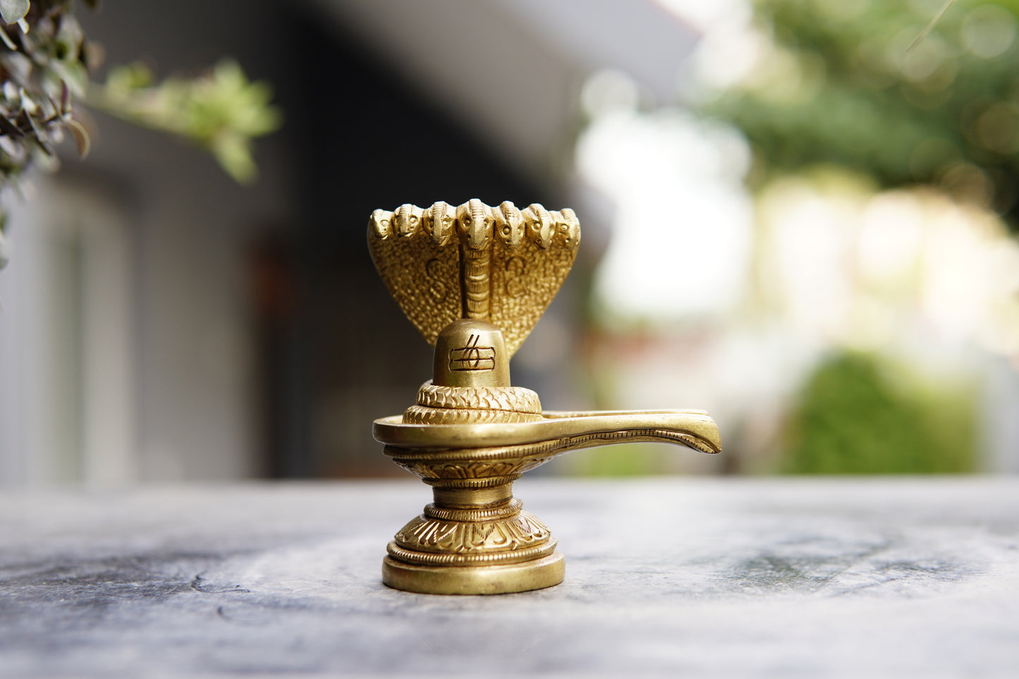 Brass Naga Shiva Lingam