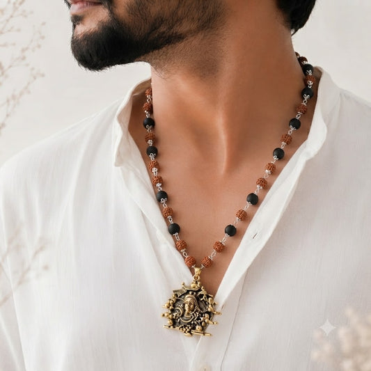 Rudraksha karungali Mala with 12 Jyotirling Shiv Pendant