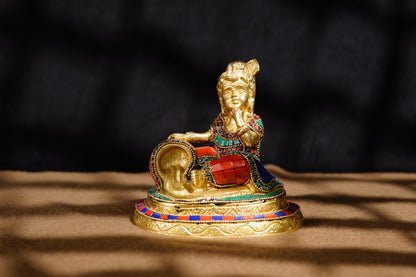 Brass Krishna with Butter Idol