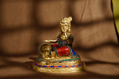 Brass Krishna with Butter Idol