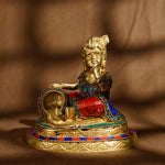 Brass Krishna with Butter Idol