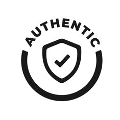 Black 'Authentic' logo with a shield and check mark on a white background